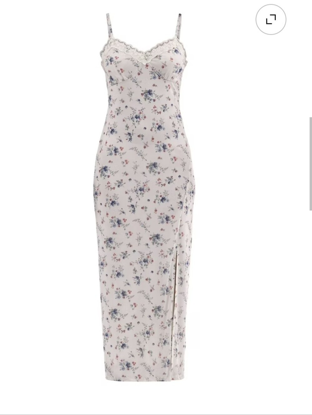 No Boundaries Ivory Floral Lace Trim Maxi Mesh Dress Size M 8-10 Like New